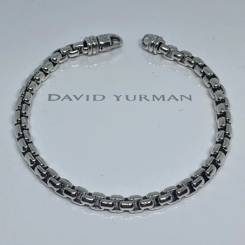 David Yurman 5mm Box Chain Men Bracelet Silver